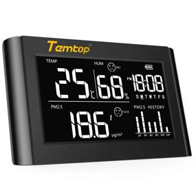 img 3 attached to 🌡️ Temtop P20 Black Digital Thermometer & Hygrometer PM2.5 Air Quality Monitor: Temperature Humidity Sensor