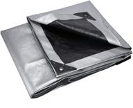 🌟 premium quality 16 mil super heavy duty poly tarp cover - waterproof, 100% uv resistant, rot/rip/tear proof tarpaulin - cut size: 6 x 8', finished size: 56 x 76, black & silver logo