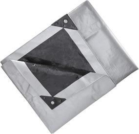 img 2 attached to 🌟 Premium Quality 16 Mil Super Heavy Duty Poly Tarp Cover - Waterproof, 100% UV Resistant, Rot/Rip/Tear Proof Tarpaulin - Cut Size: 6 x 8', Finished Size: 56 x 76, Black & Silver