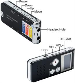 img 2 attached to 🔊 Tangmi Professional Multifunctional Rechargeable 8G 8GB 650HR Digital Voice Recorder Dictaphone MP3 Player with 3D Sound - Black