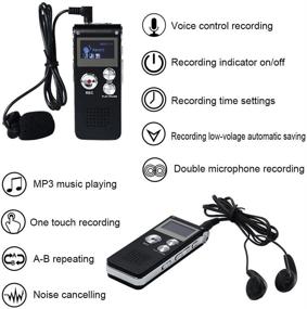 img 3 attached to 🔊 Tangmi Professional Multifunctional Rechargeable 8G 8GB 650HR Digital Voice Recorder Dictaphone MP3 Player with 3D Sound - Black