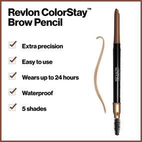 img 1 attached to 🖋️ Карандаш для бровей Revlon ColorStay: водостойкий и долговременный - достигайте идеальных бровей с помощью наклонного аппликатора и щеточки-спули в мягком бежевом оттенке (210).