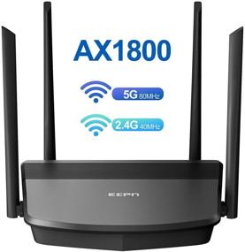 img 4 attached to 📶 ECPN WiFi Router AX1800: Smart Wireless Router with Dual-Band & Gigabit Speed for Large Home Streaming