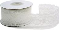 🎀 ct craft llc white lace trim ribbon - ideal for sewing, trimmings, home decor, gift wrapping, diy crafts, baby showers - 1.5 inch (35mm) x 10 yards, white logo