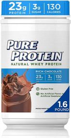 img 4 attached to 🍫 Pure Protein Rich Chocolate Natural Whey Protein Powder - Gluten Free, Keto Friendly, 1.6lbs