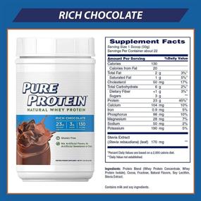 img 3 attached to 🍫 Pure Protein Rich Chocolate Natural Whey Protein Powder - Gluten Free, Keto Friendly, 1.6lbs