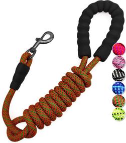 img 4 attached to 🐕 7 FT Heavy Duty Nylon Dog Leash for Medium and Large Dogs - Horse-Grade Rope Leash with Padded Handle for Easy Control, Walking, and Training