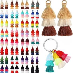 img 4 attached to Tri Layered Tassels Keychain Handmade Decorations