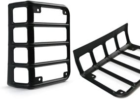 img 2 attached to 🚙 Xprite Matte Black Light Guard Rear Tail Light Covers Cage for 2007-2018 Jeep Wrangler JK Unlimited - Pair: Ultimate Protection and Style Enhancement