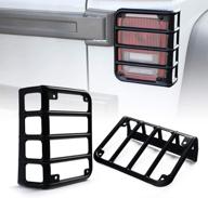 🚙 xprite matte black light guard rear tail light covers cage for 2007-2018 jeep wrangler jk unlimited - pair: ultimate protection and style enhancement logo