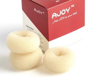 img 1 attached to 🌸 AJOY 3-Piece Mini Size Blonde Bundle: Small Bun Maker for Kids, Sock Bun Donut for Thin Hair, Doughnut Bun Form for Girls, Dance, Child, Ballet, Ballerina, etc., 2-2.6 Inch