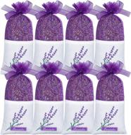 🌸 lavender sachets by scentorini - pack of 8 for closets, drawers, gym bags, cars, linen closets, wardrobes - dried lavender sachets логотип