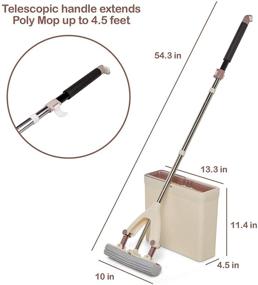 img 2 attached to 🧽 Poly Mop PVA Sponge Mop Bucket: Ultimate Floor Cleaning Solution with 3 Mop Heads!