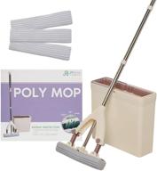 🧽 poly mop pva sponge mop bucket: ultimate floor cleaning solution with 3 mop heads! logo