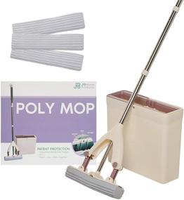 img 4 attached to 🧽 Poly Mop PVA Sponge Mop Bucket: Ultimate Floor Cleaning Solution with 3 Mop Heads!