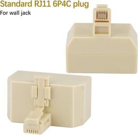 img 3 attached to 📞 Uvital RJ11 6P4C Telephone Adaptor and Separator - Male to 3 Females Telephone Splitter Cable for Landline (Yellow, 2 Pack)