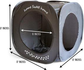 img 2 attached to 🐱 Feline Ruff Home Sweet Home Pop Up Cat Cube: Collapsible Indoor Cat House & Covered Pet Bed Hideaway for Dogs and Other Pets