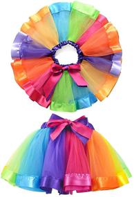 img 3 attached to JiaDuo Rainbow Layered Tutu Skirt with Bow, Ideal for Dance with Ruffled Design