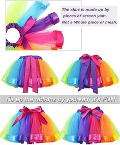 img 2 attached to JiaDuo Rainbow Layered Tutu Skirt with Bow, Ideal for Dance with Ruffled Design