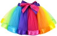 jiaduo rainbow layered tutu skirt with bow, ideal for dance with ruffled design logo