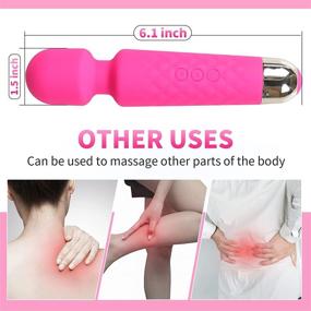 img 2 attached to Personal Rechargeable Wand Massager - Silent, Multi-Speed - for Women and Men - Travel Bag Included - Perfect for Relieving Muscle Tension, Back, Legs, Soreness, Recovery (Rose Red-1)