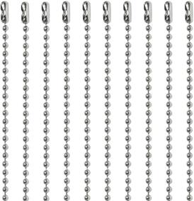img 1 attached to 🔒 Premium Quality Set: 10 Count of 30 Inch Nickel Plated Steel Number 3 Ball Chain Necklaces