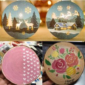 img 2 attached to 🎄 30 Pcs Unfinished Predrilled Wood Slices: DIY Christmas Ornaments & Crafts