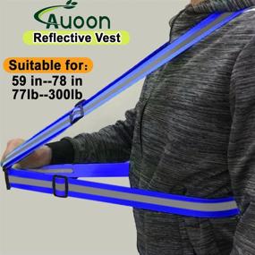 img 3 attached to 🏃 AUOON Reflective Running Vest: Stay Safe During Running, Cycling, Motorcycle and Walking with Adjustable Strap. Fits Over Clothes, Breathable & Waterproof Lightweight Design.