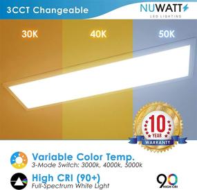 img 1 attached to 💡 NuWatt 1x4 LED Surface Mount Panel with Internal Driver; Dimmable 0-10V; Ultra Thin Ceiling Fixture; 120-277V; 3 Color Options: 3000K, 4000K, 5000K; UL/DLC Listed; Only 1 Inch Thick