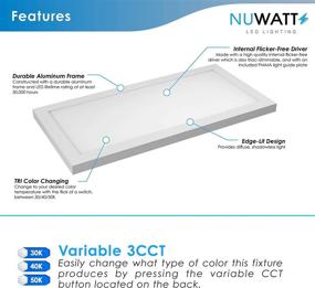 img 2 attached to 💡 NuWatt 1x4 LED Surface Mount Panel with Internal Driver; Dimmable 0-10V; Ultra Thin Ceiling Fixture; 120-277V; 3 Color Options: 3000K, 4000K, 5000K; UL/DLC Listed; Only 1 Inch Thick