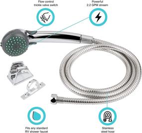 img 3 attached to 🚿 Dura Faucet DF-SA400K-CP Stainless Steel RV Hand Held Shower Head with Chrome Hose Kit