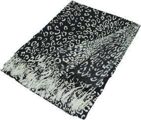 img 1 attached to 🐾 Animal Fringed Shoulder Pashmina - Women's Accessories in Scarves & Wraps