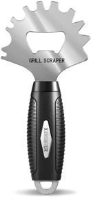 img 4 attached to 🔥 Efficient Stainless Steel BBQ Grill Scraper by XIANGMIER - Non-Bristle Grill Grate Cleaner with Barbecue Grill Brush - Safe Alternative to Wire Brushes - Essential BBQ Cleaning Tool for Most Grill Grates - Black