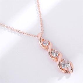 img 2 attached to 💎 Dainty Infinity Cubic Zirconia Necklace, Ascona Silver/Gold/Rose Gold Plated Pendant with Simulated Diamond Accents – Ideal Bridesmaid Jewelry Gift