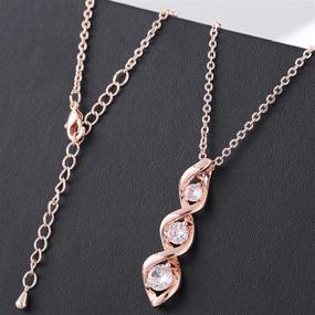 img 3 attached to 💎 Dainty Infinity Cubic Zirconia Necklace, Ascona Silver/Gold/Rose Gold Plated Pendant with Simulated Diamond Accents – Ideal Bridesmaid Jewelry Gift