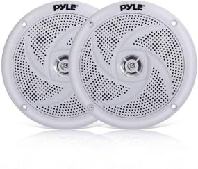 img 4 attached to Pyle PLMRS5W Marine Speakers: Waterproof 5.25 Inch Outdoor Audio System - 2 Way, 180 Watts Power, Slim Style - White (1 Pair)