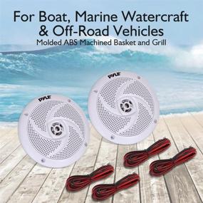 img 3 attached to Pyle PLMRS5W Marine Speakers: Waterproof 5.25 Inch Outdoor Audio System - 2 Way, 180 Watts Power, Slim Style - White (1 Pair)