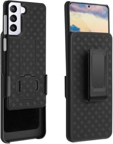 img 3 attached to 📱 Fingic Galaxy S21 Case: Holster Combo Shell with Kickstand - Black (2021)