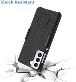img 2 attached to 📱 Fingic Galaxy S21 Case: Holster Combo Shell with Kickstand - Black (2021)