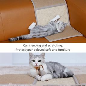 img 2 attached to 🐾 Natural Sisal Cat Scratching Mat - KEMULUS Indoor Cat Scratcher for Sleeping, Grinding Claws, Protecting Sofa, Couch, Furniture - Anti-Skid Horizontal Cat Scratching Pad