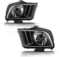 bryght headlight assembly: perfect fit for 2005-2009 ford mustang - left/right side logo