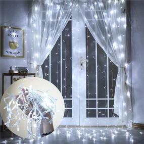 img 3 attached to 🌟 Versatile MAGGIFT 304 LED Curtain String Lights: 9.8 x 9.8 ft, Remote Control, 8 Modes, Plug in Fairy Light for Christmas, Weddings, Parties, Indoor/Outdoor Decor - Cool White