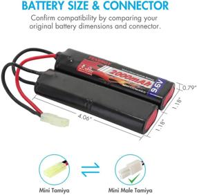 img 2 attached to 🔋 Tenergy 9.6V Airsoft Battery 2000mAh NiMH Nunchuck Battery with Mini Tamiya Connector for M249, M240B, M14, RPK, PKM, L85, AUG, G3 Airsoft Guns (Includes Optional Charger)