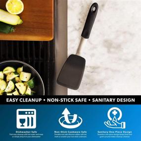 img 3 attached to 🍳 DI ORO Chef Series Standard Flexible Silicone Turner Spatula - Heat Resistant Rubber Kitchen Spatula up to 600F - Perfect for Cooking Eggs, Burgers, Omelets, and More - BPA Free and LFGB Certified