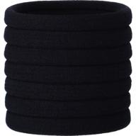 20 large stretch hair ties and bands for thick, heavy, and 💁 curly hair - ideal for ponytails and headbands (black, 5cm diameter, 1cm width) logo