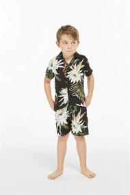 img 1 attached to 👕 Hawaii Hangover Boy's Aloha Luau Shirt Cabana Set in Sleek Cereus Black