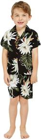 img 4 attached to 👕 Hawaii Hangover Boy's Aloha Luau Shirt Cabana Set in Sleek Cereus Black