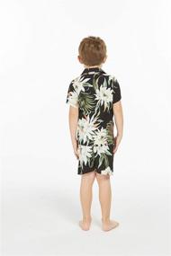img 3 attached to 👕 Hawaii Hangover Boy's Aloha Luau Shirt Cabana Set in Sleek Cereus Black