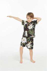 img 2 attached to 👕 Hawaii Hangover Boy's Aloha Luau Shirt Cabana Set in Sleek Cereus Black