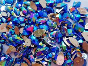 img 3 attached to 💎 300pcs Mixed Shape & Size Deep Blue AB Colour Acrylic Crystal Loose Beads Embellishments, Sew on Rhinestones, Hand Sewing Strass - Zbroh Big Promotion